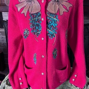 Not "UGLY" Vintage, Hand-Painted and signed Christmas Women's Sweater, SIZE M